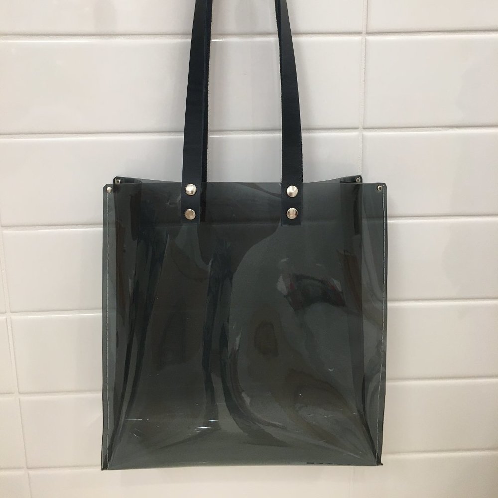 **SOLD on Depop**Minimalist, Hand tooled in Poland,  PVC, travel tote**